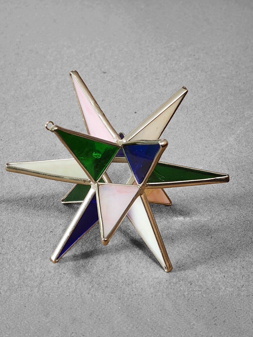12 Point Stained Glass Moravian Star Multicolor Topper Ornament Suncatcher 5.75" - Picture 1 of 11